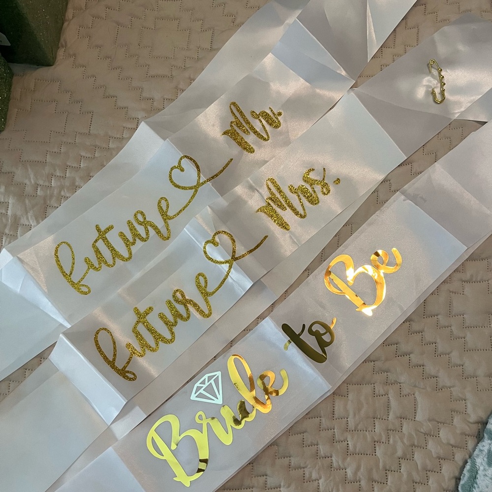 Sashes and veil